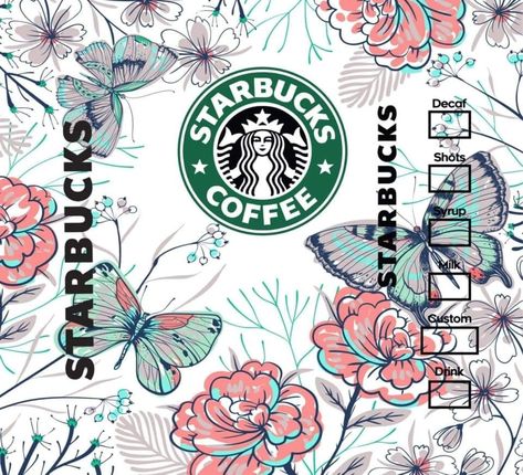 Starbucks Design, Coffee Artwork, Hippie Quotes, Sublimation Ideas Projects Inspiration, Vinyl Tumblers, Custom Tumbler Cups, Cricut Craft, Cricut Craft Room, Tumbler Wraps