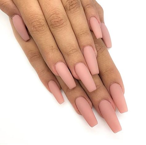 Ballerina Nails Long Matte, Matte Blush Nails, Light Pink Matte Nails, Nails Rose Pink, Mate Nail, Nude Matte Nails, Mat Nails, Matte Nude Nails, Matted Nails