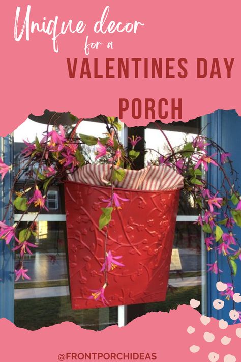 We gathered some of the most unique Valentine's Day décor ideas that you need to check out! Simply create these festive Valentine's Day decorations and display them on your front door or front porch. All of our unique Valentine's decorations are affordable and easy! Valentine Outdoor Decor Front Porches, Valentine Porch Decor, Valentine Porch, Porch Projects, Valentines Outdoor Decorations, Backyard Diys, Valentine Pillow, Porch Wall Decor, Valentine's Day Decorations