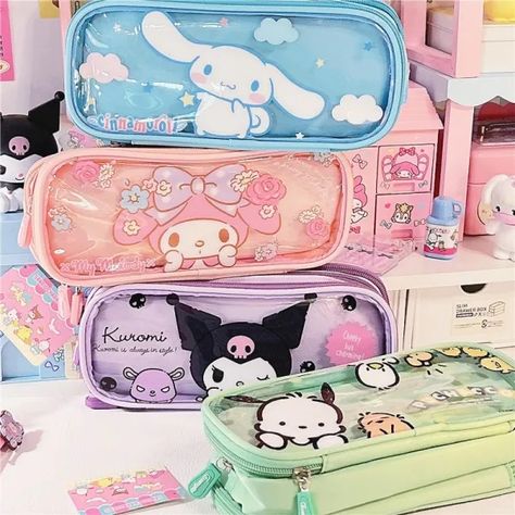 Pochacco Pencil Case, Kuromi Pencil Case, Sanrio Items, Kawaii Pictures, Kawaii Kuromi, School Emergency Kit, School Pouch, Cute Stationary School Supplies, School Pencil Case