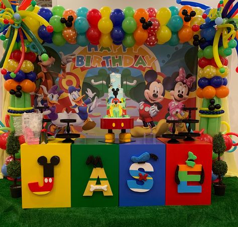 Mickey Mouse Clubhouse Decorations, At Home Birthday Party, Mickey Mouse Clubhouse Birthday Party Decorations, At Home Birthday, Mickey Mouse Birthday Theme, Home Birthday Party, Mickey Mouse Birthday Decorations, Birthday Extravaganza, Mickey First Birthday