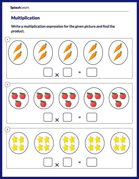 Multiplication For Kindergarten, Multiplication Grouping, Free Printable Multiplication Worksheets, Dinosaur Crafts Preschool, Printable Multiplication Worksheets, Math Pictures, Connect Plus, Multiplication Worksheets, Crafts Preschool