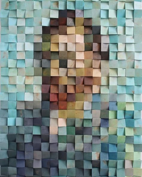 Van Gogh's Self-Portrait Made With Colored Wooden Cubes Van Gogh Self Portrait, Saatchi Gallery, Van Gogh Museum, Bullet Journal Art, Sculpture Painting, Wow Art, Daily Art, Vincent Van Gogh, In 3d