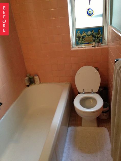 Before & After: A Tiny Vintage Bathroom Gets a Fresh Look | Apartment Therapy Tiny Vintage Bathroom, 1940s Bathroom Remodel, 1940s Bathroom, Small Vintage Bathroom, Small Narrow Bathroom, Vintage Bathroom Remodel, Bathroom With Tub, Cabin Kitchen, Narrow Bathroom