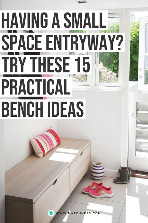 Completing a small entryway decor with a bench will enhance your décor so that it looks more complete. You can choose a bench with a drawer underneath so that it is more versatile and suitable for small entryway decorations. Then you can take advantage of the drawer underneath to store your belongings to make it look tidier. #entrywaybench #entrywaydecor #furniture Small Hallway Ideas Entrance Halls, Small Entry Bench, Small Space Entryway, Small Entryway Decor, Entryway Dresser, Small Entryway Bench, Entrance Bench, Entryway Decor Small, Entryway Benches