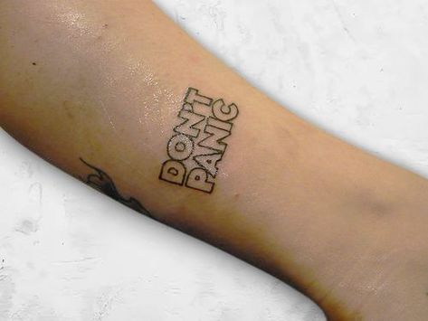 Funky Tattoos, Galaxy Tattoo, Hitchhikers Guide To The Galaxy, Hitchhikers Guide, Guide To The Galaxy, Funny Tattoos, Skin Art, Thigh Tattoo, The Galaxy