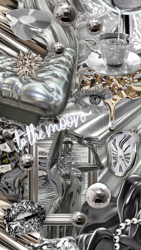 Surreal Silver 🤍 #silver #silveraesthetic Silver Vision Board, Silver Fashion Aesthetic, Silver Background Wallpapers, Silver Aesthetic, Fashion Design Classes, Bad Gyal, Minimalist Photos, Silver Core, Vintage Photoshoot