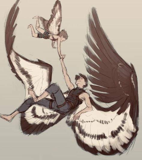 Human Wings, Winged People, Bird People, Wings Drawing, Wings Art, Mythical Creatures Art, Art Poses, Drawing Poses, Creature Art