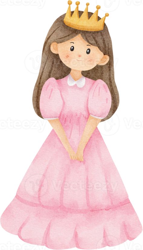 Princess Aesthetic Drawing, Jin Drawing, Watercolor Art Kids, Princess Drawing, Pink Park, Princess Watercolor, Dance Room, Princess Painting, Princess Clipart