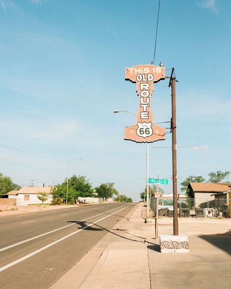 Old Route 66 sign in Winslow, Arizona Route 66 Aesthetic, Route 66 Arizona, Winslow Arizona, Route 66 Sign, Old Route 66, Rail Transport, Hotel Motel, Posters Framed, Gas Station