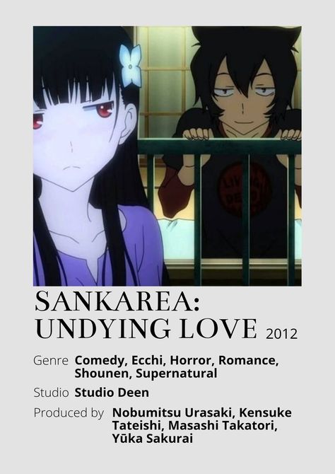 Best Action Romance Anime, Sankarea Undying Love, Poster Information, Anime Minimalist Poster, Romance Anime, Undying Love, Animes To Watch, Minimalist Posters, Good Anime To Watch