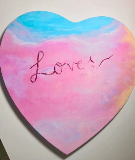 Taylor Swift Lover Painting Ideas, Taylor Swift Door Hanger, Taylor Swift Painting Ideas, Taylor Swift Painting, Craft Night Projects, Lover Painting, New Painting Ideas, Taylor Swift Drawing, Lover Taylor Swift