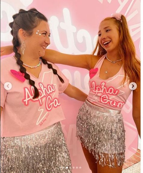 Electric Love Bid Day, Bid Day Outfits, Recruitment Themes, Electric Love, Alpha Gam, Theta Phi Alpha, Sorority Bid Day, Bid Day Themes, Go Greek