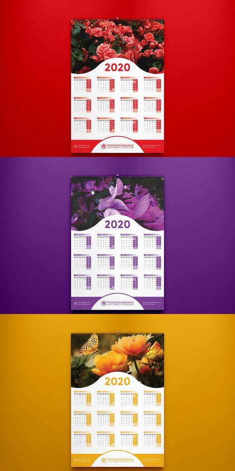 One Page Calendar 2020 Graphic Design Calendar, Bauhaus Graphic, Calendar Photoshoot, Calendar Design Layout, One Page Calendar, Wall Calendar Design, Design Calendar, Calendar Design Template, Modern Calendar