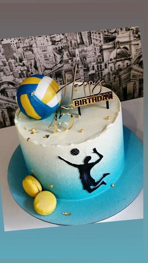 Volleyball Cake Design, Birthday Cake Volleyball, Volleyball Themed Cake, Volleyball Cake Ideas, Cake Volleyball, Volleyball Birthday Cakes, Volleyball Cupcakes, Volleyball Cake, Cake Designs For Girl