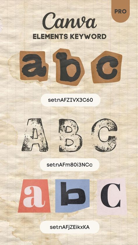 Canva Elements Keyword - Vintage old Alphabet Canva Elements Keyword Journal, Letters Elements Canva, Scrapbook Letters Canva, Canva Fonts Elements, Canva Vintage Elements, Canva Letter Elements Keyword, Canva Alphabet Element Keyword, Canva Elements Keyword Vintage, Canva Scrapbook Elements