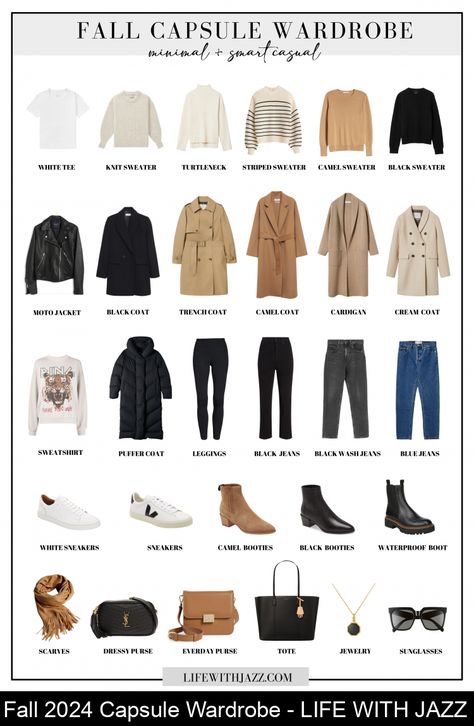 Fall 2024 Capsule Wardrobe - LIFE WITH JAZZ Jazz Style Fashion, Autumn Capsule Wardrobe 2023, Fall 2022 Capsule Wardrobe, 2022 Capsule Wardrobe, Life With Jazz, Fall Winter Capsule Wardrobe, Capsule Wardrobe Women, Classic Capsule Wardrobe, Mode Hijabi