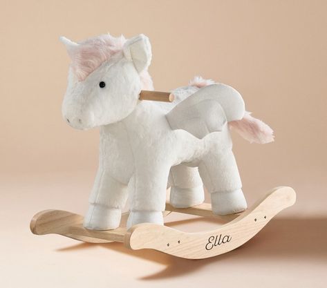 Nursery Decor & Nursery Wall Decor | Pottery Barn Kids Rocking Unicorn, Nursery Rocker, Towel Wrap, Elephant Plush, Wood Handles, Elephant Design, Baby Registry, Monogrammed Items, Pottery Barn Kids