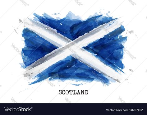 Art Easy Drawing, Flag Of Scotland, Scotland Flag, Scotland Art, Flag Designs, Art Easy, Pride Shirts, Watercolor Painting, Scotland