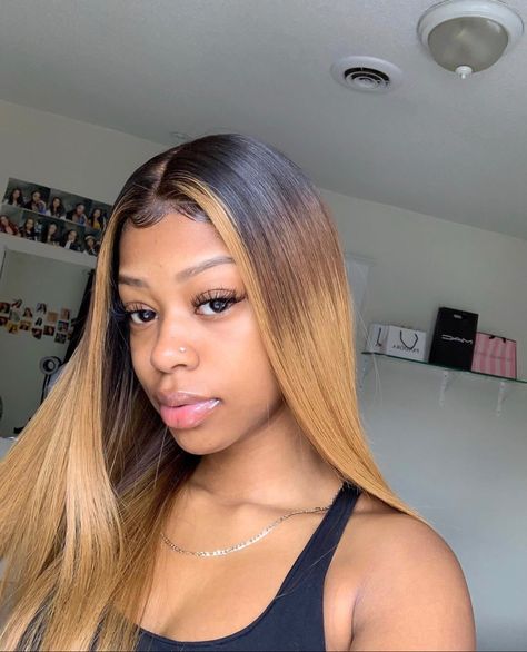 follow: baddiebecky21🔑 Leah Sorrell, Sew In Wig, Pictures Of Me, Black Roots, Natural Looking Wigs, Honey Blonde Hair, Hair Laid, Business Hairstyles, Good Hair Day