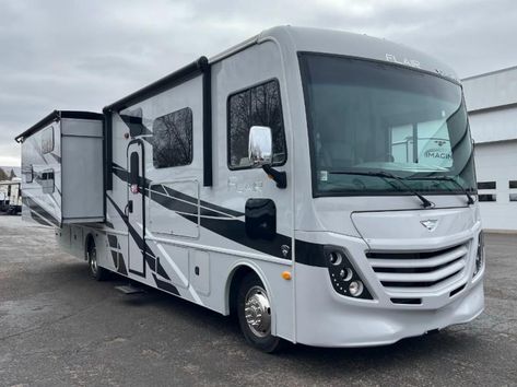 New 2024 34' Class A Gas Motorhome Rental Fleetwood Flair 33B6 Motor Home Class A Class A Motorhome, Small Class A Rv Motor Homes, Super C Rv Motorhome, Best Class C Rv Floor Plans, Rv Types, Gmc Motorhome For Sale, Used Rvs, Park Models, Toy Hauler