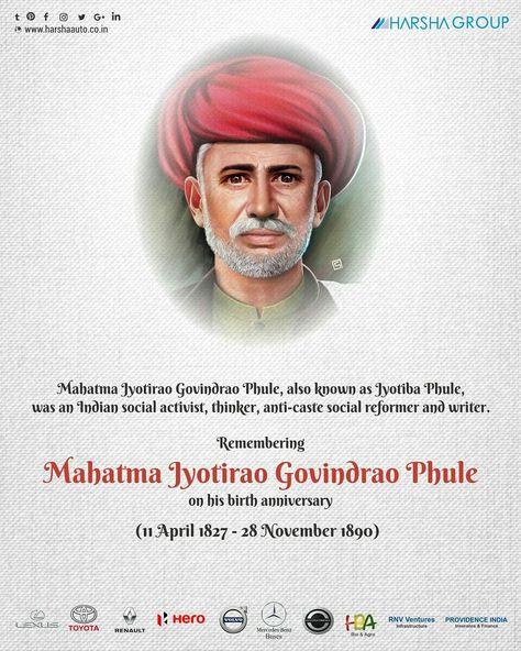 Mahatma Jyotirao Govindrao Phule, also known as Jyotiba Phule, was an Indian social activist, thinker, anti-caste social reformer and writer.  Remembering Mahatma Jyotirao Govindrao Phule on his birth anniversary #MahatmaJyotiraoGovindraoPhule #Birthanniversary Jyotirao Phule Jayanti, Mahatma Phule Punyatithi, Mahatma Jyotiba Phule Punyatithi, Jyotiba Phule Quotes, Jyotirao Phule, Mahatma Phule, Ganpati Photo, Ganpati Photo Hd, Dr Ambedkar Hd Wallpaper New