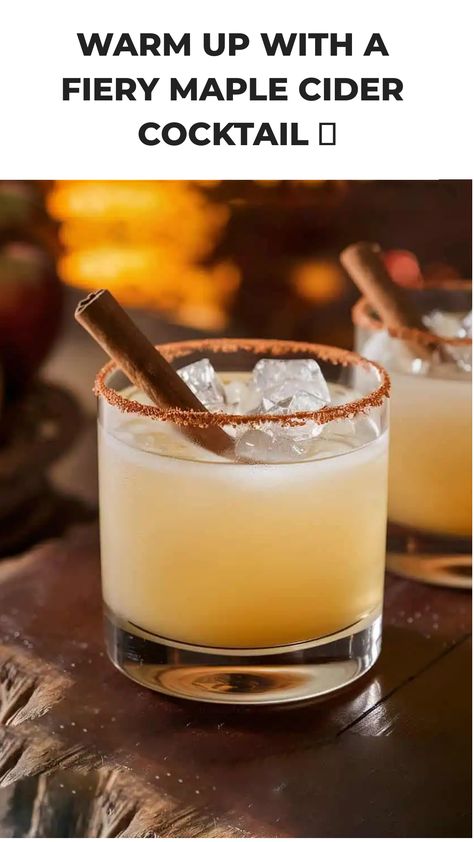 Indulge in the cozy flavors of fall with our Fiery Maple Cider Cocktail! This delicious blend of ingredients will warm you up on chilly days, making it the perfect choice for a relaxing evening by the fire or a festive gathering with friends. The combination of fiery cinnamon whiskey and sweet maple syrup creates a harmonious balance that will surely become your new favorite fall drink. Treat yourself to this delightful concoction and let its aromatic spices and rich flavors envelop your senses Fall Ingredients, Irish Coffee Recipe, Cider Cocktail, Party Food Bar, Cinnamon Whiskey, Whiskey Recipes, Fall Drink, Types Of Cocktails, Cider Cocktails