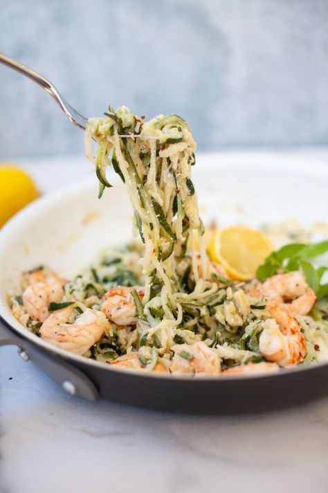 Try these zuchinni noodles in a shrimp scampi dish. www.lillieeatsandtells.com Shrimp Scampi With Zoodles, Shrimp Zoodles, Lillie Eats And Tells, Keto Diet For Vegetarians, Seafood Diet, Cooking With White Wine, Creamy Pasta Dishes, Macro Friendly Recipes, Ricotta Pasta