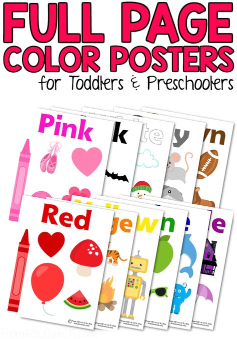 Working on teaching your toddler or preschooler their colors? These color posters are the perfect way to reinforce the colors that you're working on while building vocabulary and early literacy skills at the same time! Just print them out and hang them up! Colors Posters Free Printable, Colors Preschool Printables, Teaching Colors Preschool, Teaching Colors To Toddlers, Teaching Toddlers Colors, Colors Preschool, Preschoolers Activities, Toddler Printables, Building Vocabulary