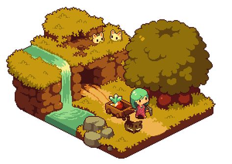 cute pixel art Pixel Art House, Isometric Landscape, Pixel Art Landscape, Piskel Art, Pixel Art Background, Pixel Art Tutorial, 8bit Art, 2d Game Art, Cool Pixel Art