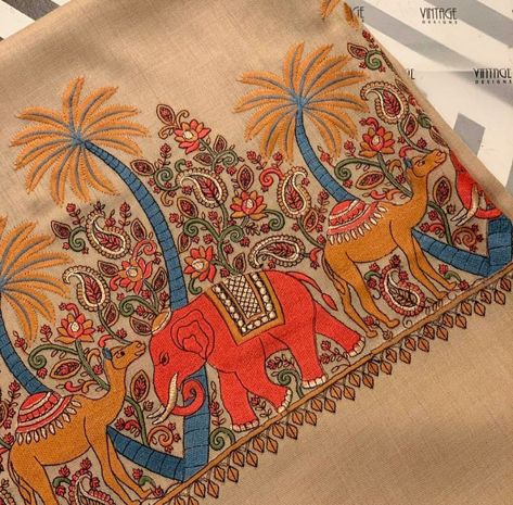 Banarasi Saree Design Sketch, Jacquard Saree Design Sketch, Elephant Saree Border Design, Unstitched Banarasi Silk Fabric With Motifs, Lace Saree Designs, Unstitched Printed Motifs Saree, Pavilion Garden, Day Wedding Outfit, Maharashtrian Saree