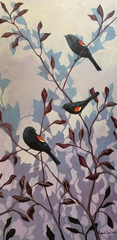 Kitchen Paintings, Blackbird Art, Red Wing Blackbird, Art Deco Statue, Bird Artists, Painting Reference, Black Birds, Header Image, Bird Artwork