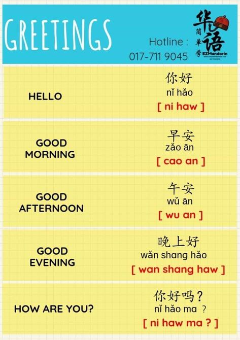 Greetings in Mandarin Mandarin Language Learning, Hokkien Language, Mandarin Greetings, Mandarin Alphabet, Chinese Greetings, Bahasa Mandarin, Mandarin Chinese Languages, Greeting Words, Bahasa China