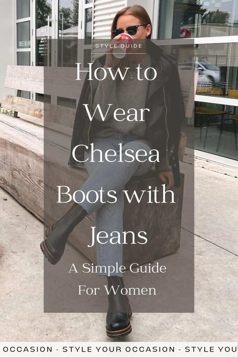 How to Wear Chelsea Boots with Jeans: A Guide For Women 2023 Chelsea Boots With Socks, Chelsea Boots Women Outfit, Barefoot Shoes Woman, Brown Chelsea Boots Outfit, Chelsea Boots With Jeans, Chelsea Boot Outfits Women, Boots Women Outfit, Black Chelsea Boots Outfit, How To Style Chelsea Boots