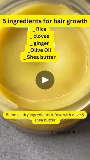 Hair Butter Recipe, Ingredients For Hair Growth, Diy Hair Growth Oil, Fermented Rice Water, Shea Butter Recipes, Fermented Rice, Kitchen Ingredients, Natural Hair Treatments, Health And Vitality