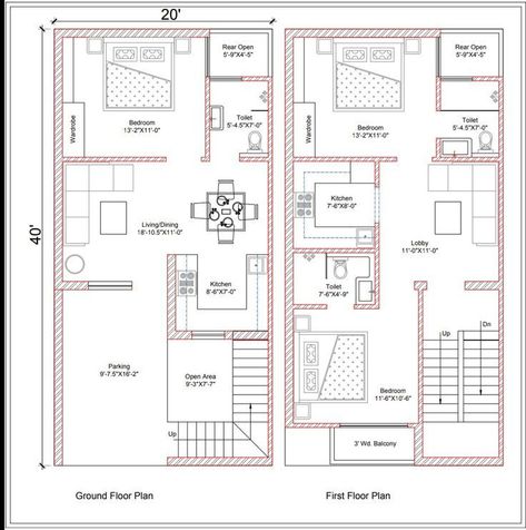 25 X 40 House Plans, 20 X 40 Floor Plans, 15x40 House Plans, 20 40 House Plans, Rental House Plans, Simple Floor Plan, Mini House Plans, 20x30 House Plans, 1 Bedroom House Plans