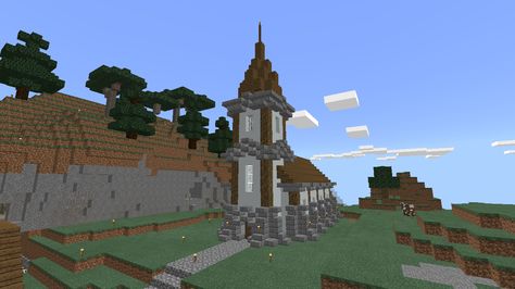 Pequeña Iglesia Medieval-Small Medieval Church Minecraft Idea, Medieval Church, Minecraft Medieval, Minecraft Inspiration, Minecraft Blueprints, Ideas Minecraft, Minecraft Buildings, Minecraft Ideas, Minecraft Creations