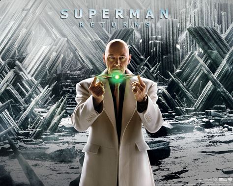 "Superman Returns" promo still, 2006.  Kevin Spacey as Lex Luthor. Lex Luthor Superman, Lex Luther, Superman Returns, Superman Movies, Superman Man Of Steel, Superman Art, Kevin Spacey, Dc Villains, Lex Luthor