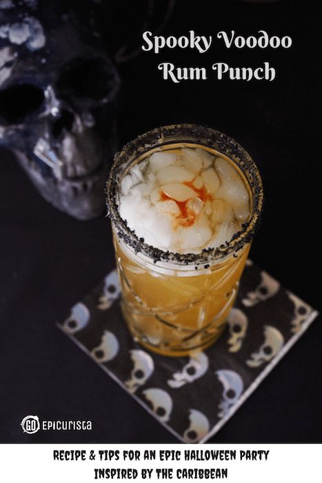 Bacardi Superior, Voodoo Party, Rum Punch Recipe, Pirate Halloween Party, Rum Punch Recipes, Party Planning Guide, Black Food Coloring, Halloween Cocktail, Passion Fruit Juice