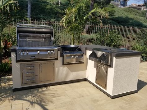 L Shaped Bbq Area, L Shaped Island, Outdoor Bbq Area, Outdoor Grill Station, Grill Station, Grill Area, Bbq Island, Barbecue Area, L Shaped Kitchen