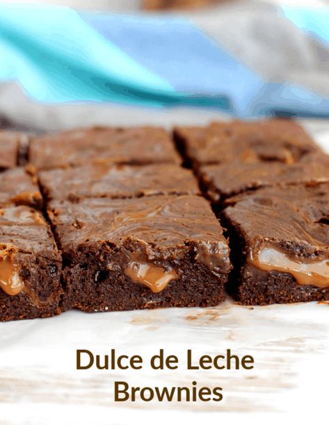 Fudgy and irresistible, this is the best recipe for dulce de leche brownies you'll ever make. A one-way ticket to brownie heaven. #brownies #recipe #dulcedeleche #baking #chocolate Resep Brownies, Honey Walnut, Brownie Ingredients, Best Brownies, Cookie Bar Recipes, Favorite Cookies, Brownie Recipes, Easy Cake, Cheesecake Recipes