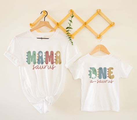 Dino Birthday Shirt Family, Dino 1st Birthday Shirts, Dino Tshirt Birthday, Mama Saurus Shirt, First Birthday T-shirt With Dinosaur Print, Dino Tee, Dino Birthday Party, Dinosaur Shirt, Family Shirts Matching