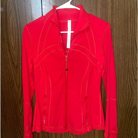 Lululemon Define Jacket, Size 6, Red Red Define Jacket, Cheer Fits, Red Windbreaker, Lululemon Define, Define Jacket, Lululemon Define Jacket, Warm Red, Red Jacket, Poshmark Lululemon