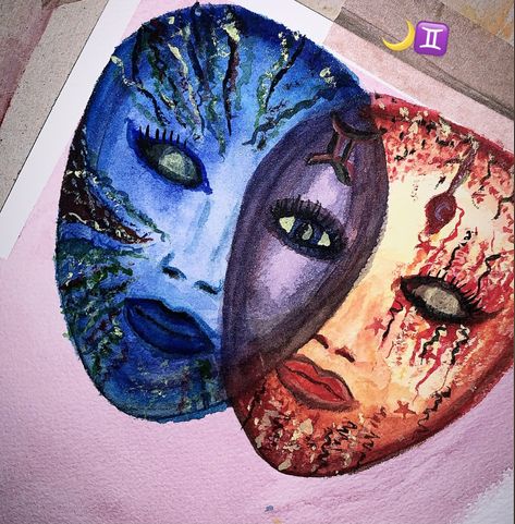 Akvarelle painting gemini zodiac sign Gemini Painting Ideas, Gemini Painting, Amazon Crafts, Gemini Zodiac Sign, Zodiac Signs Gemini, Gemini Zodiac, Paint Ideas, Art Drawings Sketches, Art Project