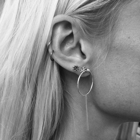 Ear Piercing Ideas Daith, Piercing Arrangements, Piercing Ideas Daith, Ear Piercings Ideas, Ear Piercing Ideas, Piercings Ideas, Sunflower Jewelry, Piercing Ideas, Ear Piercing