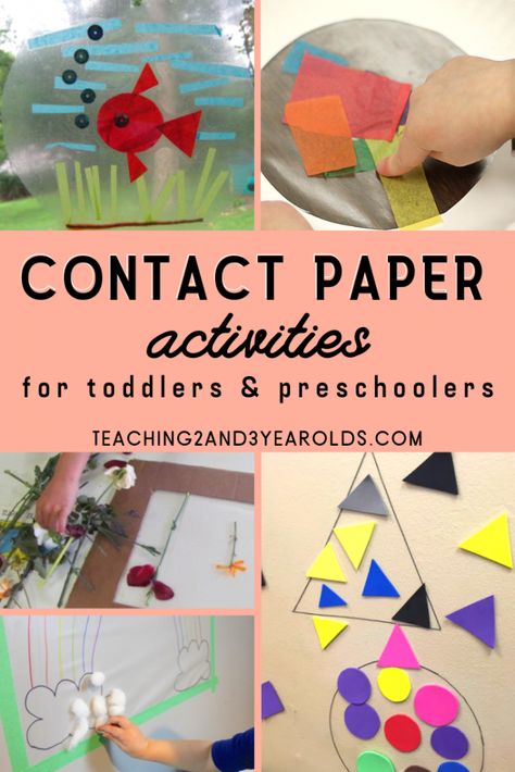 Learn how to utilize contact paper for toddler art activities, fine motor learning, sorting activities, and more. #art #toddler #preschool #contactpaper Paper Activities For Toddlers, Contact Paper Activities, Contact Paper Crafts, Paper Activities, Rainbow Activities, Lesson Plans For Toddlers, Art Activities For Toddlers, Nature Collage, Art Therapy Activities