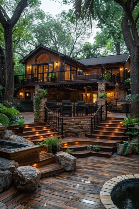 Luxurious Homes, Cabin Rustic, Crazy Houses, Trendy Photography, Nice House, Outdoor Designs, Tree House Designs, Dream Life House, Deck Designs