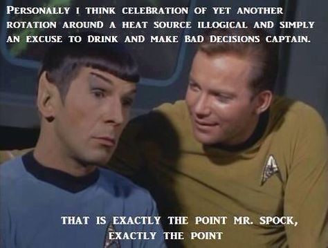 Happy new year Kirk And Spock, Jim Kirk, Spock And Kirk, Star Trek 1966, Enterprise Ncc 1701, Star Trek Original Series, Star Trek Series, Star Trek Images, Star Trek Original