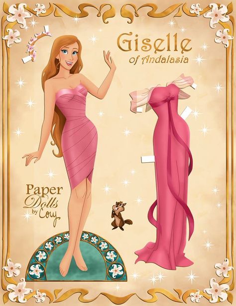 Giselle paper doll (Enchanted) Madame Adelaide Bonfamille, Madame Adelaide, Disney Paper Dolls, Vika Papper, Princess Paper Dolls, Paper Dolls Clothing, The Aristocats, Sweet Paper, Barbie Clothes Patterns