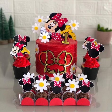 Mickey Birthday Cakes, Minnie Mouse Birthday Party Decorations, Mickey Mouse Themed Birthday Party, Mickey Mouse Clubhouse Birthday Party, Bolo Minnie, Tema Disney, Mickey Mouse Clubhouse Birthday, Minnie Mouse Cake